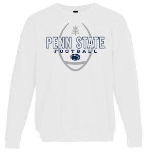 white crew neck sweatshirt with Penn State Football graphic